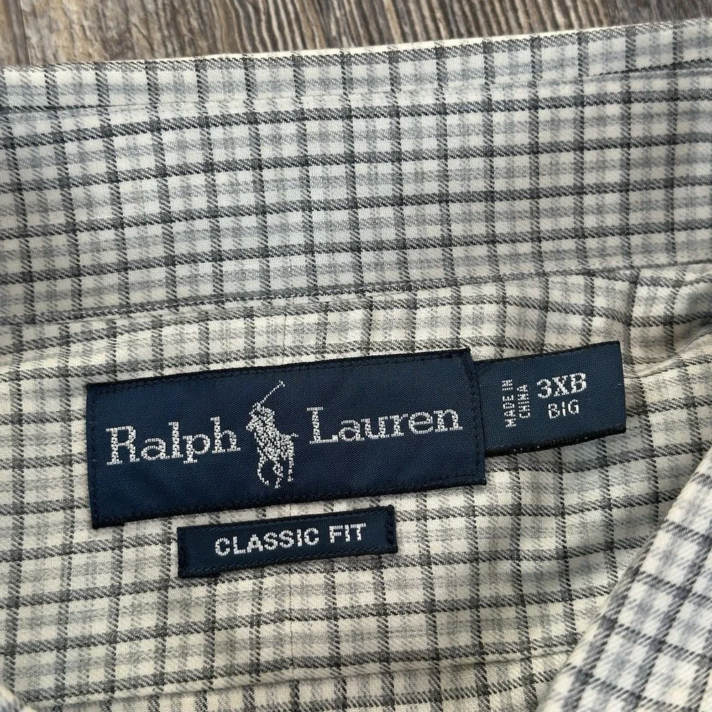 NWT Polo Ralph Lauren Classic Fit Long Sleeve Button Down White Gray Check Shirt